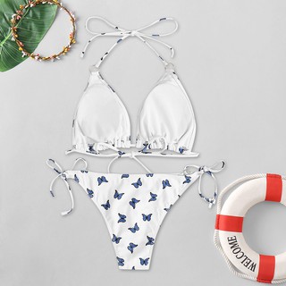 Set Bikini Lưng Cao Hoạ Tiết Bướm Cho Phái Nữ