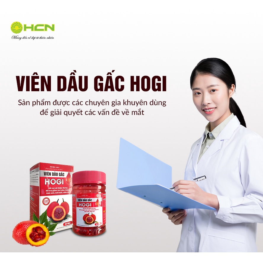 Viên dầu gấc Hogi giúp tăng cường thị lực, làm giảm quá trình lão hóa da - DT056