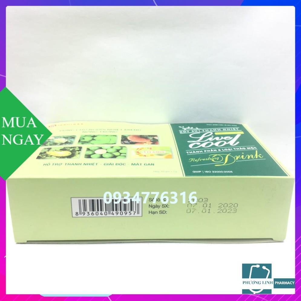Live Cool bột sủi thanh nhiệt hộp 10 gói