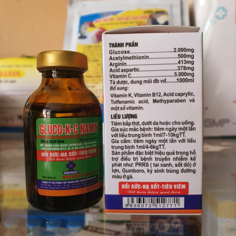 GLUCO KC NAMIN hồi sức, hạ sốt, tiêu viêm