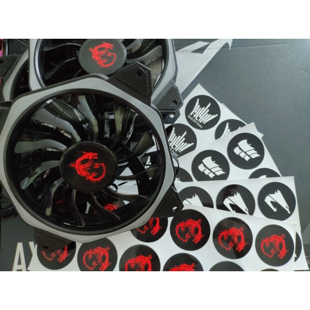 Sticker dán Quạt (Fan) Case các hãng Gigabyte/MSI/Corsair/Asus/Galax