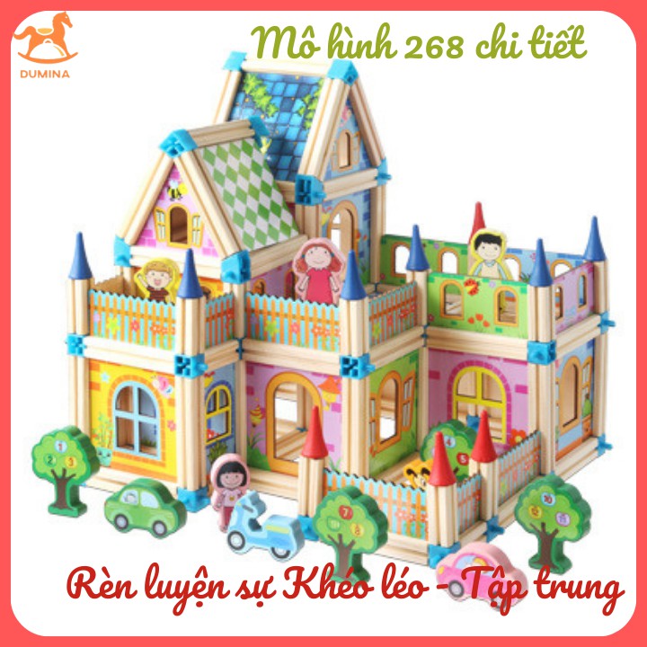 Đồ chơi lắp ghép mô hình nhà gỗ 3D 268 chi tiết
