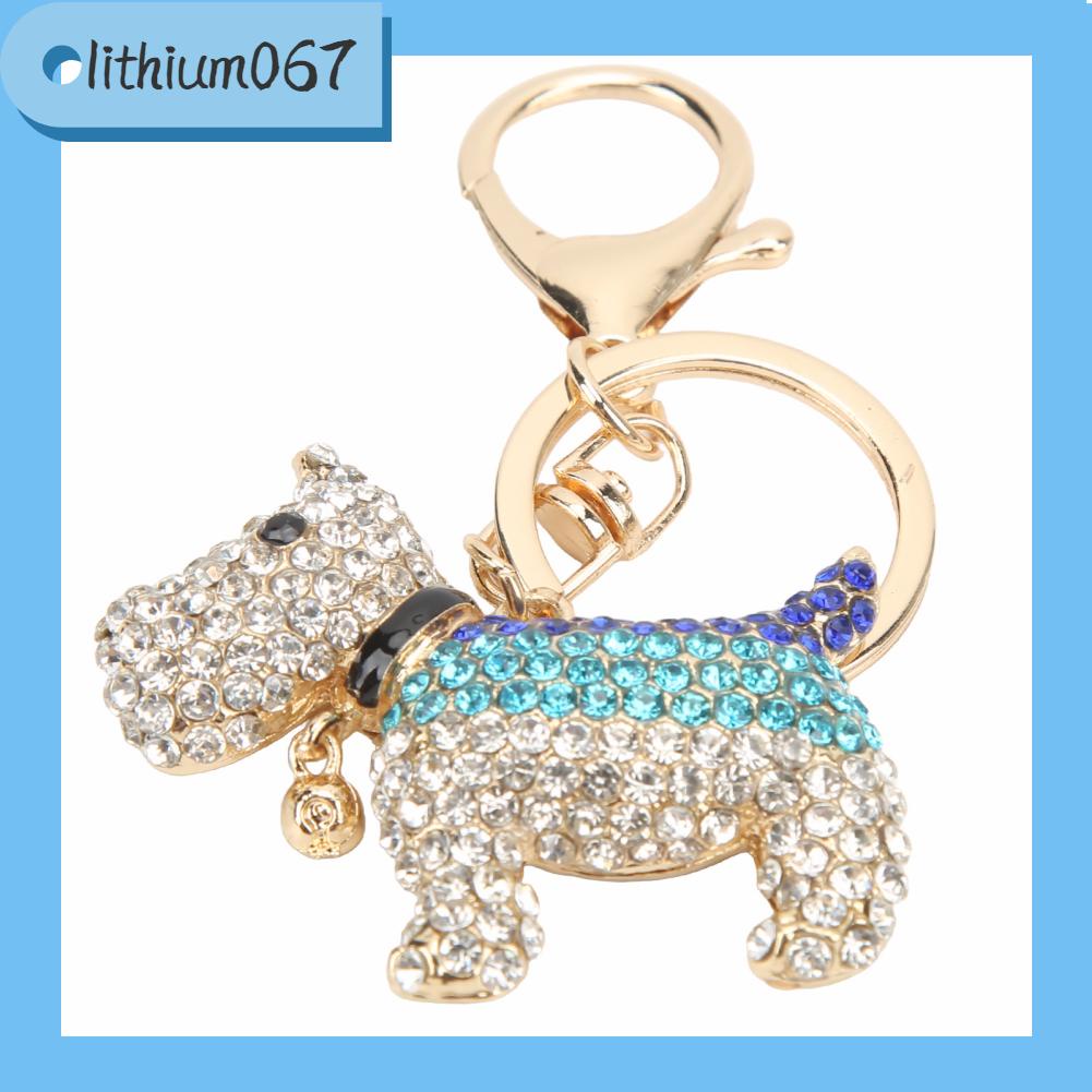 Lithium067 Dog Keychain Quy trình mạ điện Rhinestones Puppy Màu tinh khiết nhỏ giọt for Commencement