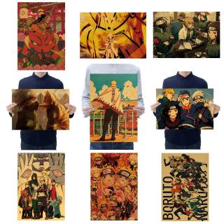 Naruto Kakashi Tranh Anime Poster Vintage Decoracion Nghệ Thuật Treo Tường Giấy Kraft Bộ Sưu Tập Áp Phích Dán Tường