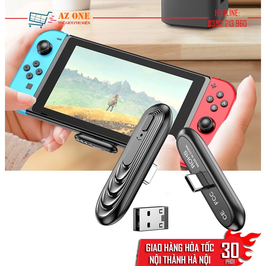 Thiết Bị Phát Tín Hiệu Bluetooth Không Dây Đầu Type-C USB Cho Nintendo Switch & Lite, PS4, PC, Điện Thoại