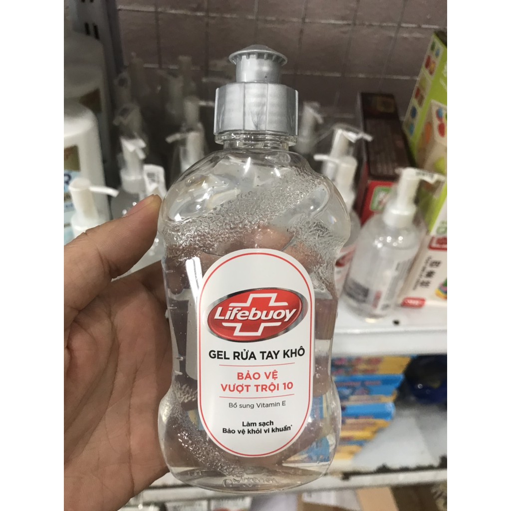 Gel rửa tay khô sạch siêu nhanh Lifebuoy bảo vệ vượt trội 10 (Chai nắp 235ml)