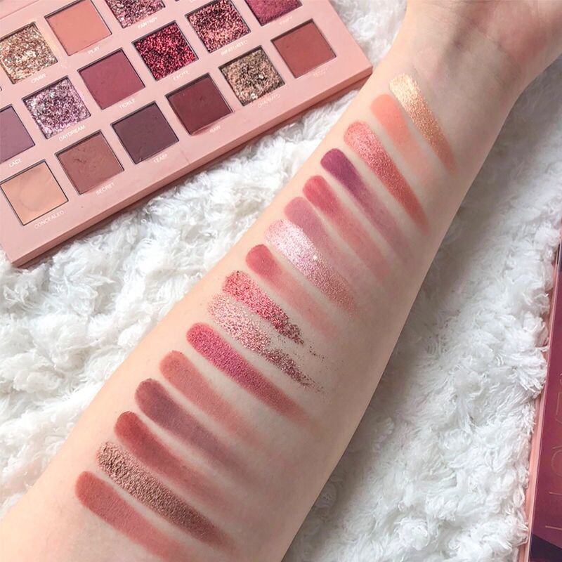 Bảng Phấn Mắt Bóng Lưu vực can send 5 sets of brush INS net red with the same marble 12-color eyeshadow palette earth pumpkin color matte pearlescent