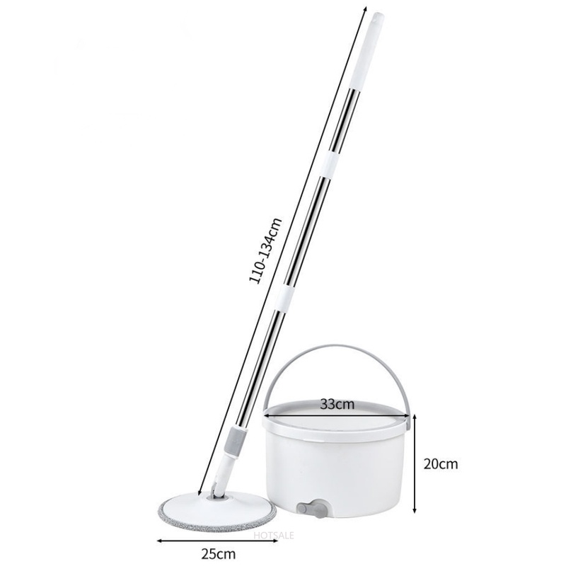 Bộ Cây Lau Nhà Đầu Tròn + Xô Bằng Sợi Nhỏ Khô Nhanh Tiện Dụng
