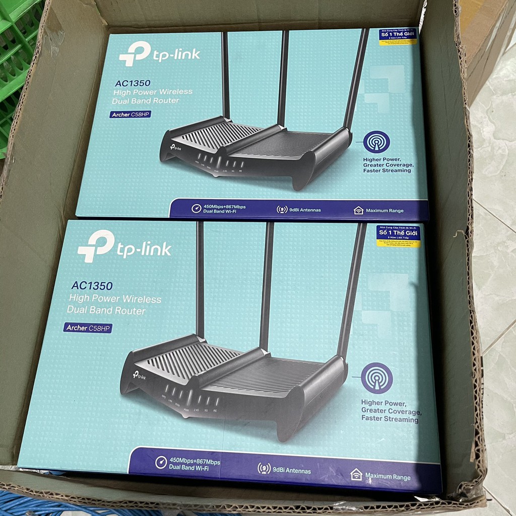 Bộ phát wifi Tp-Link Archer C58HP băng tần kép công suất cao AC1350, new fullbox, bảo hành chính hãng