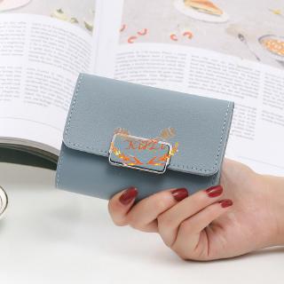 COD Women's Short Wallet Print Solid Color Female \ Student Wallet \ Premium Leather Purse