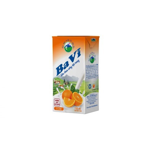 Thùng 48 Hộp Sữa Chua Uống Tiệt Trùng Ba Vì Vị Cam 110ml