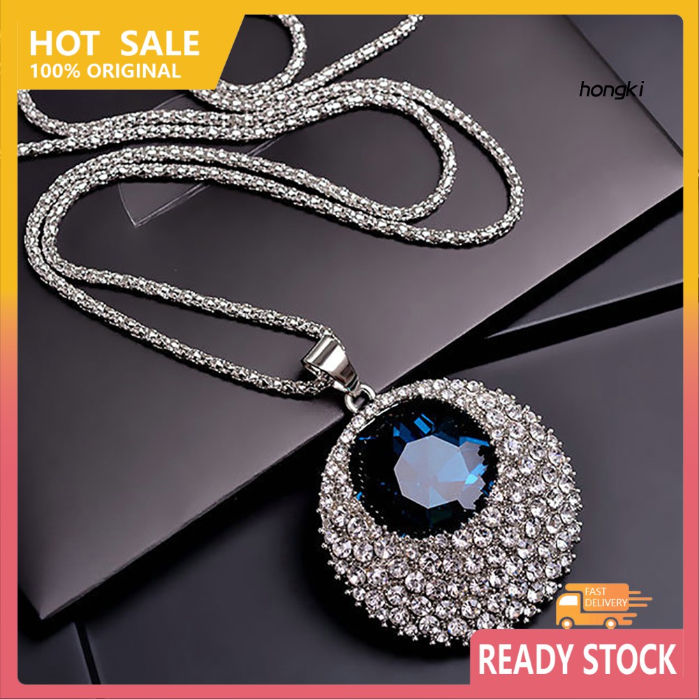 vòng cổ Hợp Kim Mặt Tròn Đính Đá Thời Trang Cho Nữ