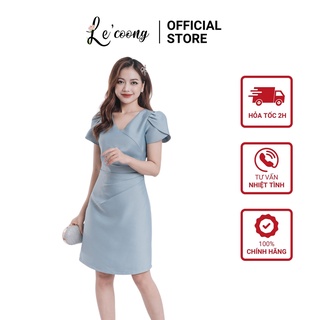 Đầm Nữ Dự Tiệc LECOONG V26 Thiết Kế Xếp Li Eo Tapta Cao Cấp