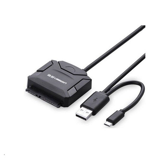 Cáp chuyển USB 2.0 sang SATA kèm nguồn ngoài CR108 dài 25cm Ugreen 20216