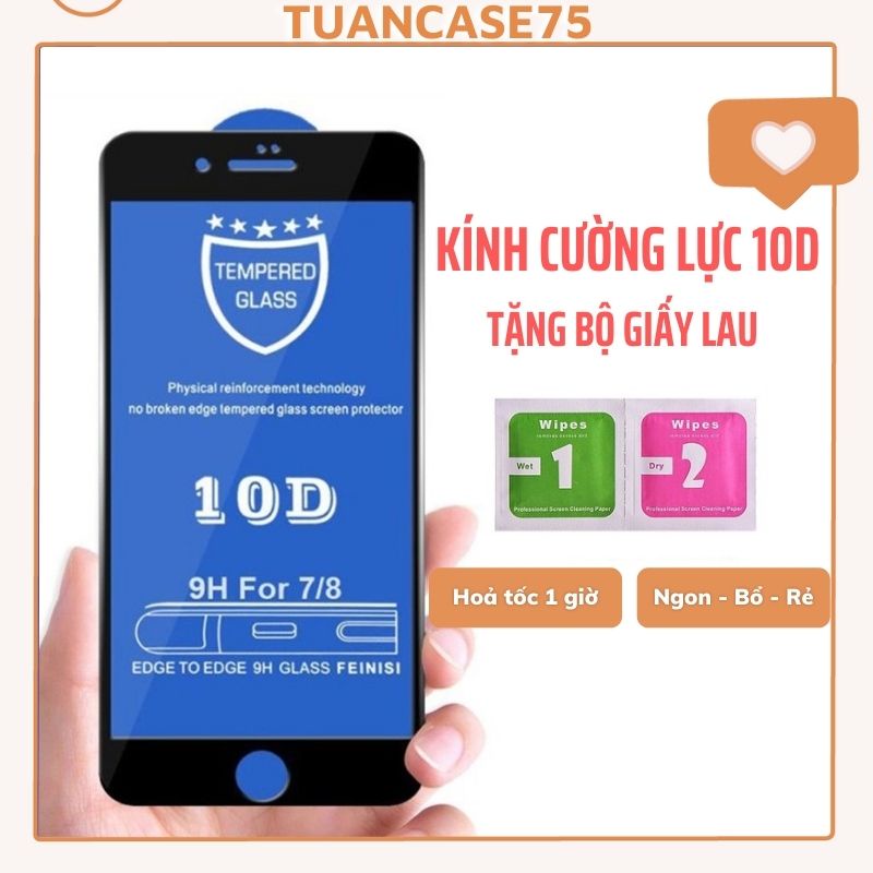 Kính Cường Lực lPH0NE⚡Kính Cường Lực lPH0NE 10D Full Màn⚡lPH0NE6/6S/6P/6SP/7/8/7P/8P/X/Xs/11Pro/11PM-Tuancase75