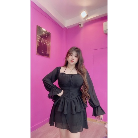 ĐẦM XOÈ CỔ YẾM VOAN NHÚN TIỂU THƯ BIGSIZE (60-90kg)