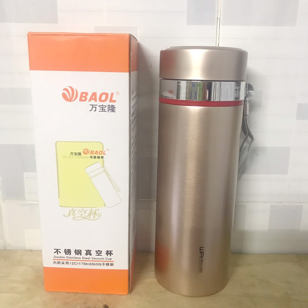 Bình giữ nhiệt Baol❤️𝑭𝑹𝑬𝑬𝑺𝑯𝑰𝑷❤️Bình inox cao cấp BAOL giữ nhiệt hơn 8h 1500ml - 1200ml - 1000ml - 800ml - 600ml