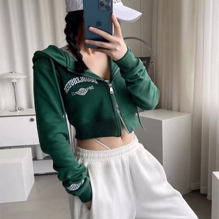Áo KhoáC Cardigan hoodie zip khoác mỏng nữ áo crotop Uf89