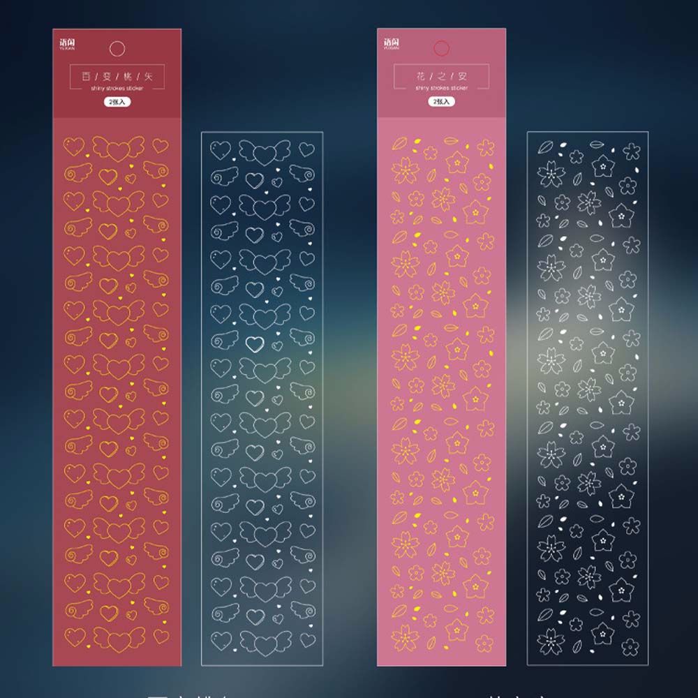 Set 2 miếng dán 8 kiểu họa tiết hoạt hình dùng để trang trí đồ thủ công