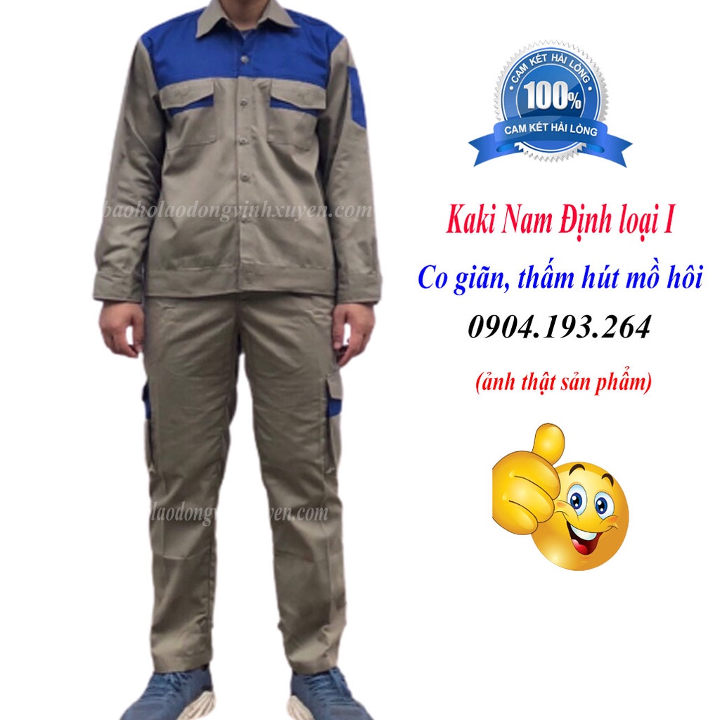 QUẦN ÁO BẢO HỘ LAO ĐỘNG nam phối màu THỜI TRANG hiện đại trẻ trung giá rẻ chất lượng [Vải Kaki COTTON LOẠI I]