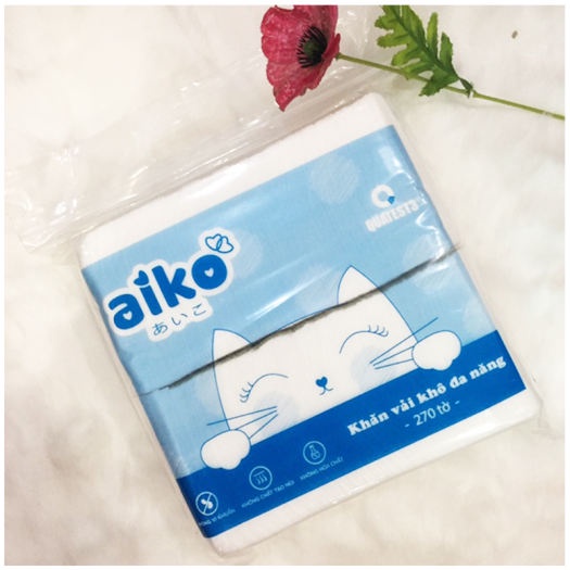 Khăn vải khô đa năng Aiko gói 270 tờ cao cấp 15x20cm