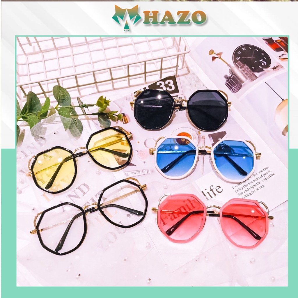 Mắt Kính Thời Trang Form Đa Giác 586 Retro Phong Cách Hàn Quốc - Hazo