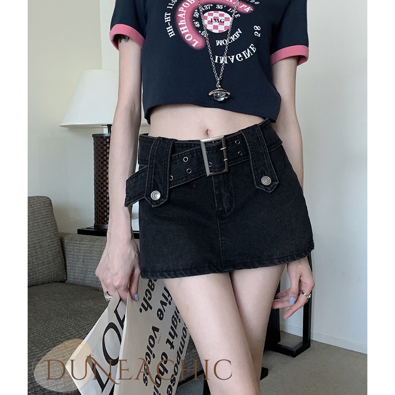 DUNEA Chân Váy Denim Chữ A Chống Cháy Nổ Thời Trang Cho Nữ