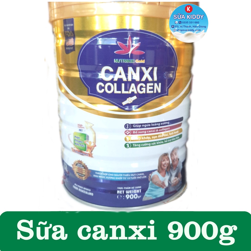 Sữa Nutrikidgold canxi collagen bổ sung canxi - collagen giúp bổi bổ cơ thể, chống lão hóa 900g