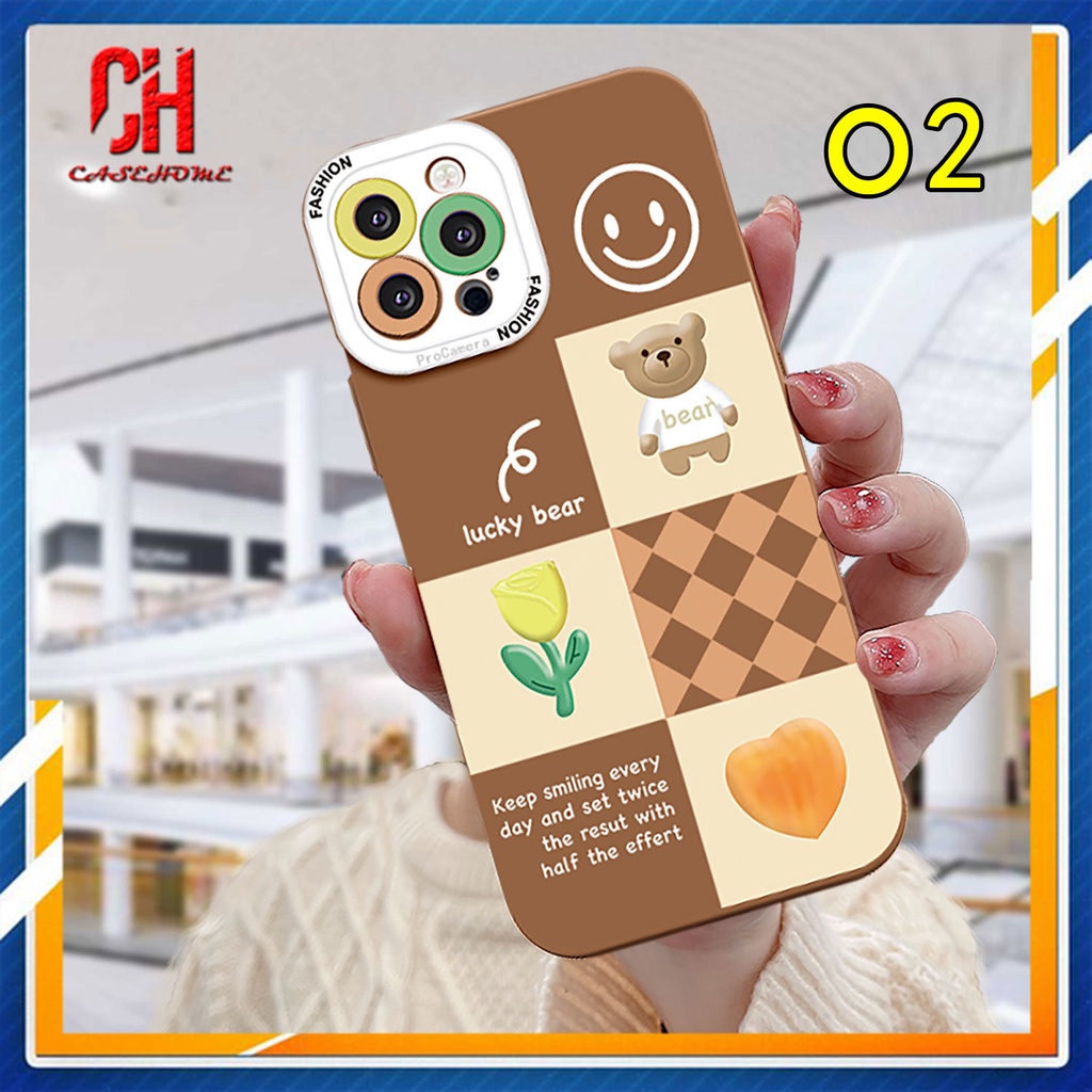 Ốp Điện Thoại Tpu Dẻo Cho IPhone 13 12 11 PRO MAX 6 7 6S 8 Plus X XR XS MAX Se 2020 6SPlus 7Plus 6Plus 8Plus XSMAX Chocolate Lucky Bear Heart flower Smiley Face Phone Case