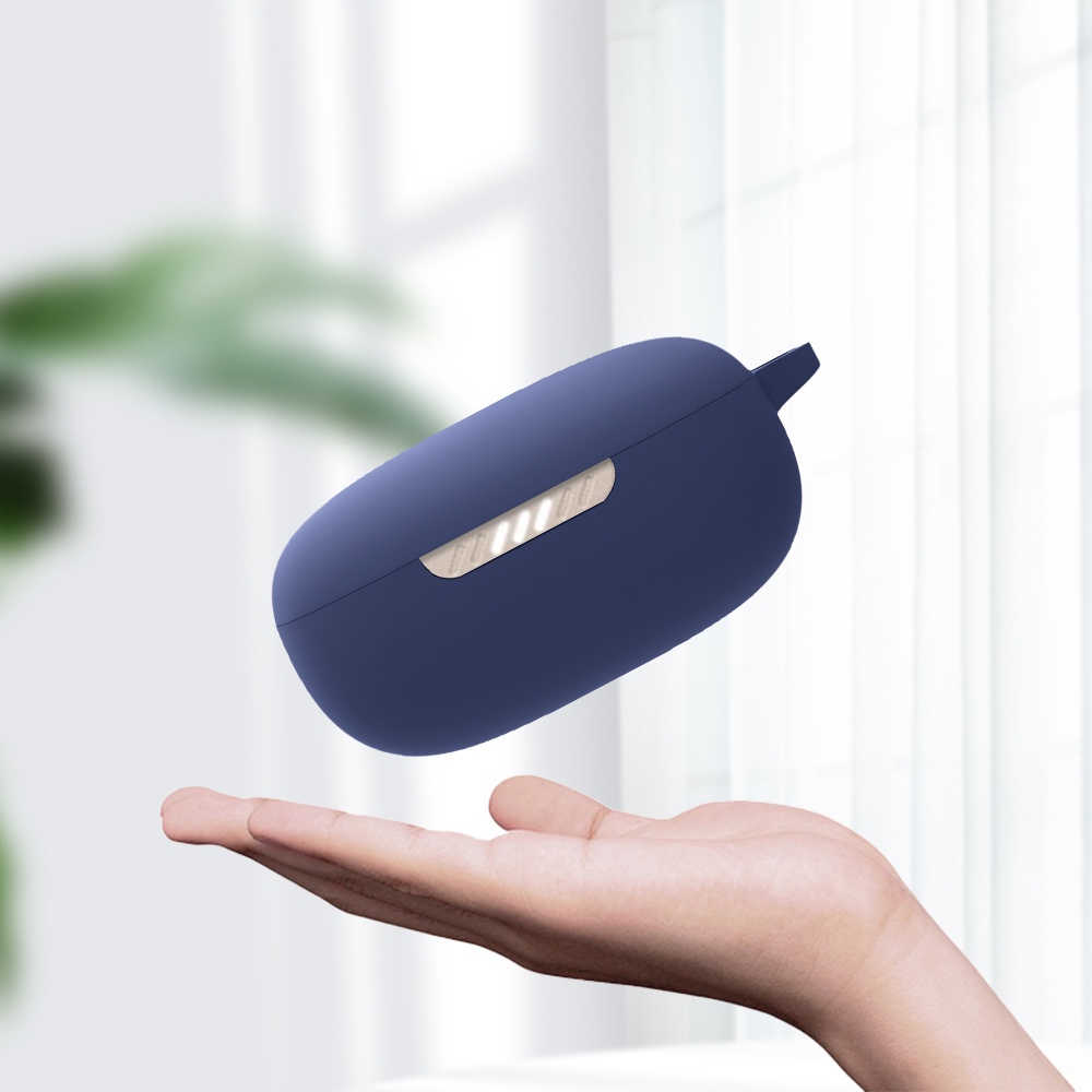 Vỏ Bảo Vệ Hộp Sạc Tai Nghe JBL Live Pro+ TWS Bằng Silicon Mềm Màu Trơn Chống Rơi Kèm Móc
