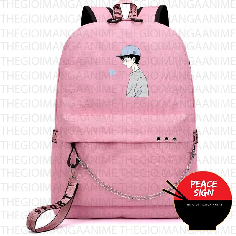 Balo thông minh in hình SHINICHI RAN Couple DETECTIVE CONAN Thám Tử Lừng Danh anime chibi cặp sách đi học