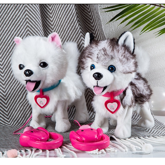[Hàng sẵn mới về] Đồ chơi cún bông biết đi biết kêu dắt cún đi dạo - Đồ chơi thú bông cho bé