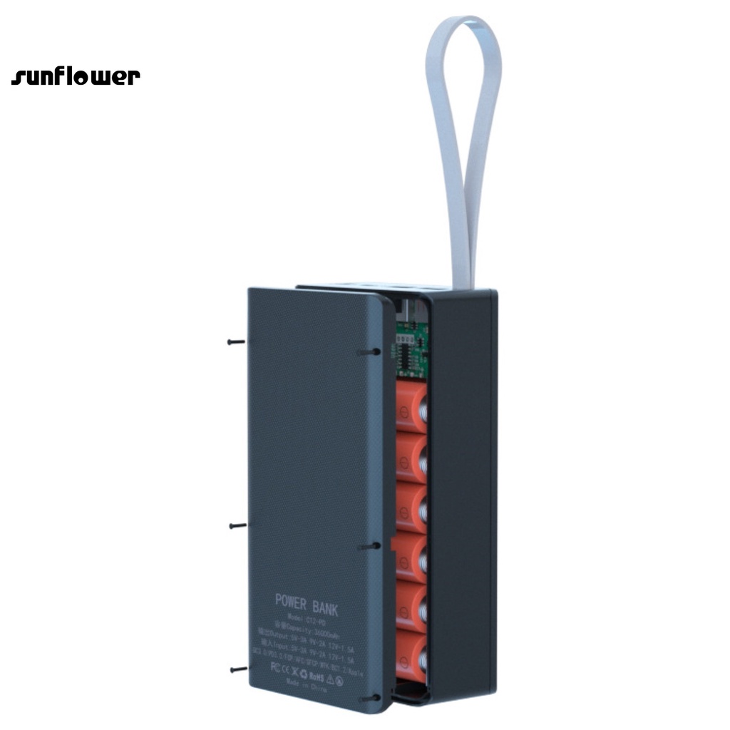 Sf Hộp Pin Dự Phòng Tự Lắp Ráp Sức Chứa 12x18650 QC PD Tiện Dụng Điện Thoại