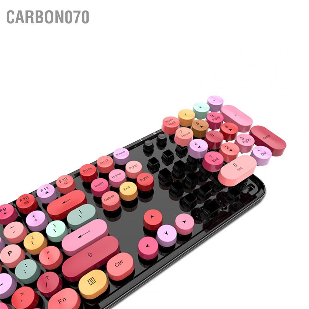 Carbon070 Bàn phím không dây Chuột được mở rộng đầy màu sắc Cô gái chơi game Punk Bộ bàn chuột văn phòng