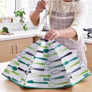 Lồng Bàn Gấp Gọn 6 cạnh có khung sắt tiện lợi, giúp giữ nhiệt tránh bụi bẩn, côn trùng