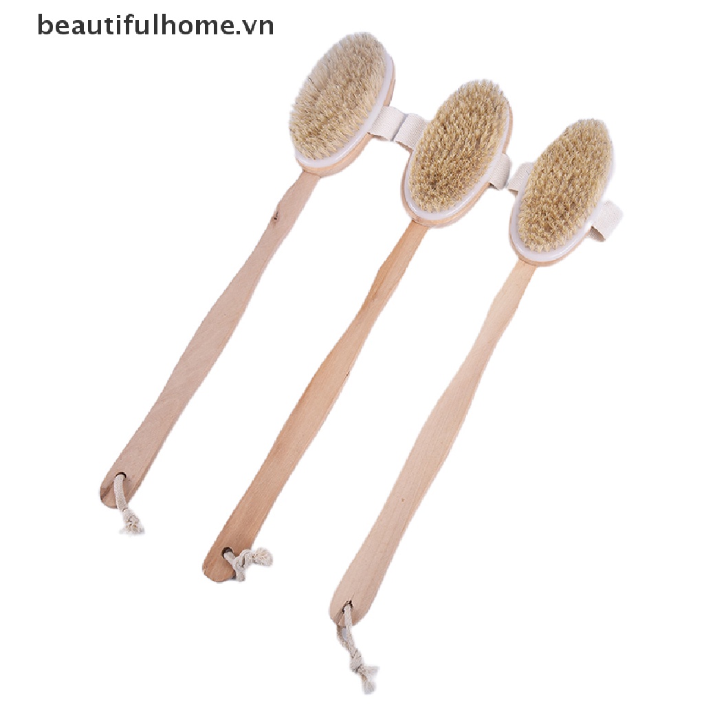 (Hàng Mới Về) Bàn Chải Chà Lưng Cán Gỗ 15 Cây
