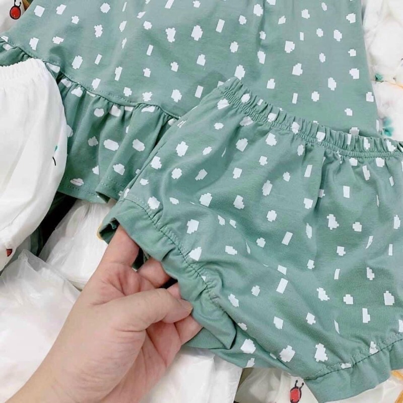 Set 2 Bộ Hai Dây Bé Gái Cotton Hoạ Tiết Xinh Xắn - Nhà Cam