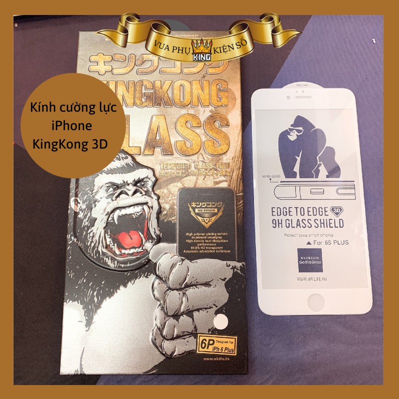 [ Đã có 13/14 ]⚡️ Kính cường lực KingKong 3D cho 6/6s/6 plus/7/8/7plus/8plus/x/xs/xsmax/11/11promax ⚡️ Trong Suốt Full