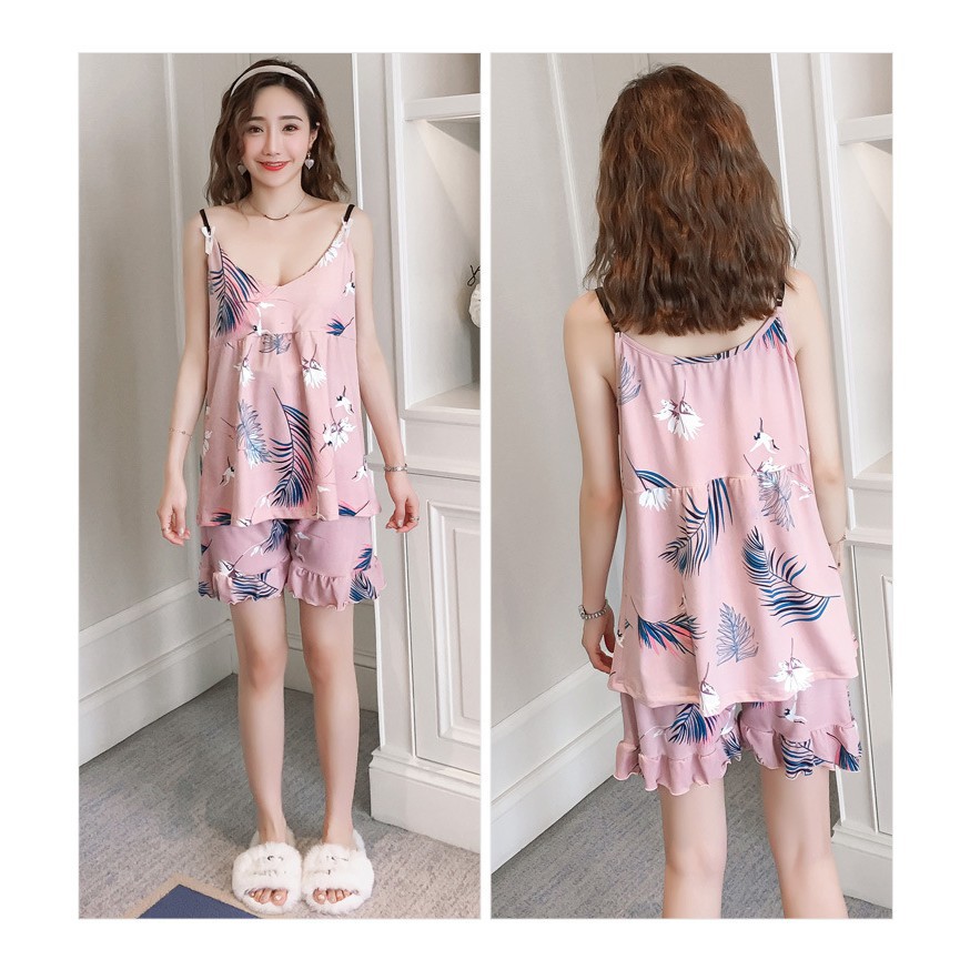 Mẫu Mới Bộ Đồ Ngủ Dây Đeo Mùa Hè Xinh - Bộ Đồ Mặc Nhà Dáng Hàn Quốc Có Mút Ngực BĐN02 Đẹp Cho Nữ | BigBuy360 - bigbuy360.vn