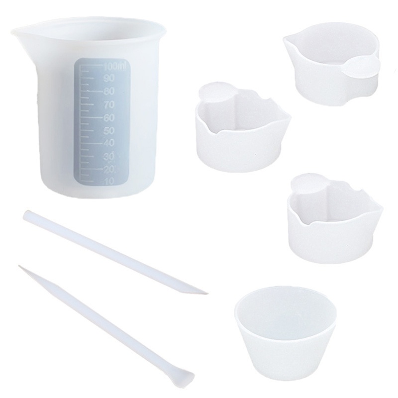 Bộ cốc đong và phụ kiện bằng Silicon không dính  dùng để làm đồ thủ công epoxy resin UV handmade DIY