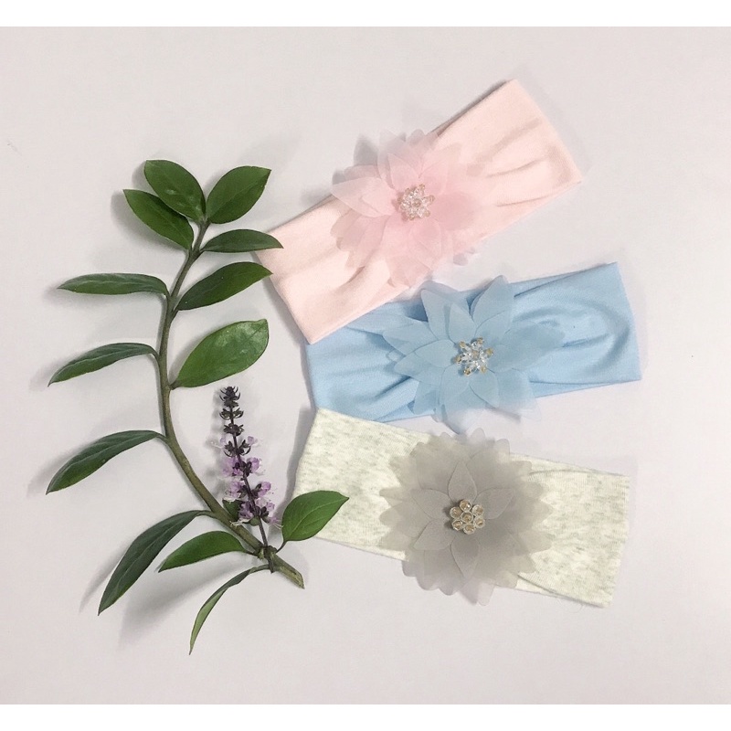 Turban, băng đô vải cotton mềm mịn co giãn cho bé gái