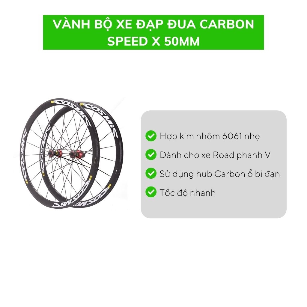 Vành bộ xe đạp đua MAVIC COSMIC hub Carbon 40mm