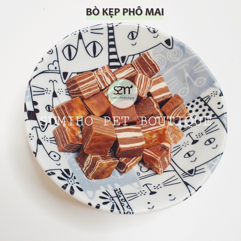 Bánh thưởng cho chó Sumiho (Bò kẹp phô mai) (100gr/túi) Đồ ăn cho chó mèo thú cưng