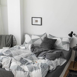 Bộ Ra Giường 5 Món (Hình Thật) Chần Bông Lá Sọc Phối Xám Sang Chảnh M2*2M-M4*2M- M6*2M-M8*2M