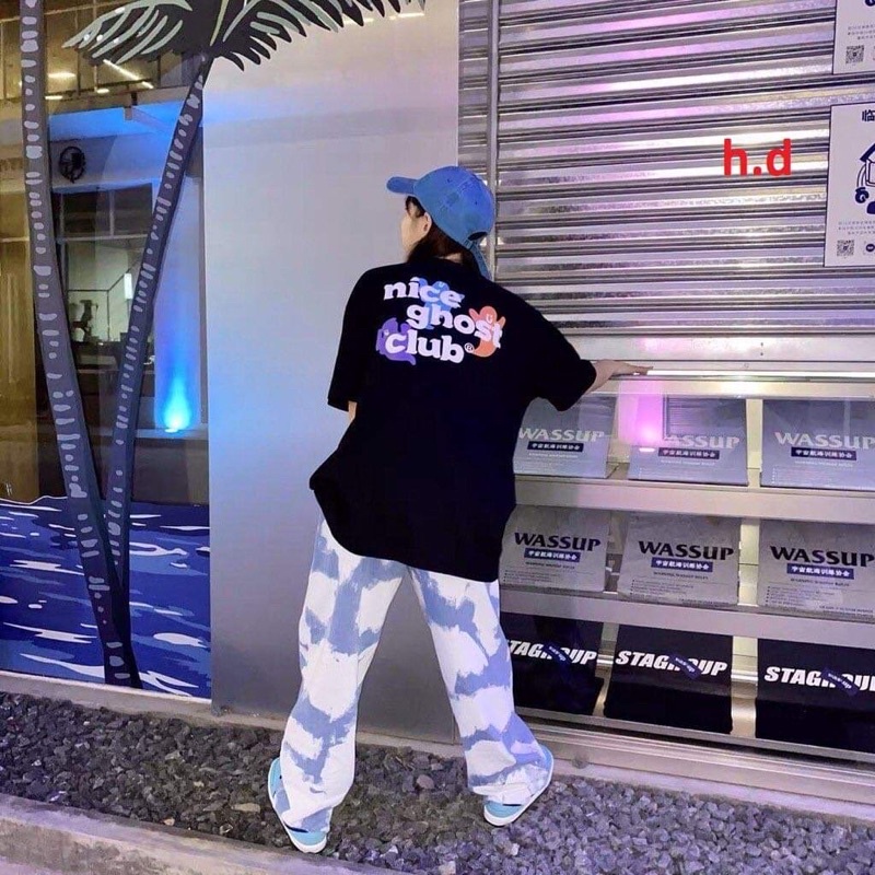 Áo thun Nice Ghost🦋 chất cotton mềm mịn🦋form thụng tay lỡ🦋dáng unisex🦋freesize nam nữ cá tính Hè