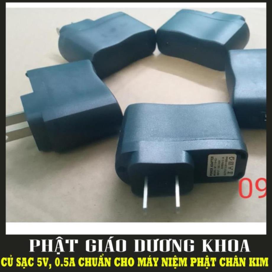 CỐC SẠC ĐEN CHO MÁY NGHE PHÁP, MÁY NIỆM PHẬT, Củ sạc adapter 5v 0.5A chuẩn cho máy nghe nhạc,đài chạy thẻ