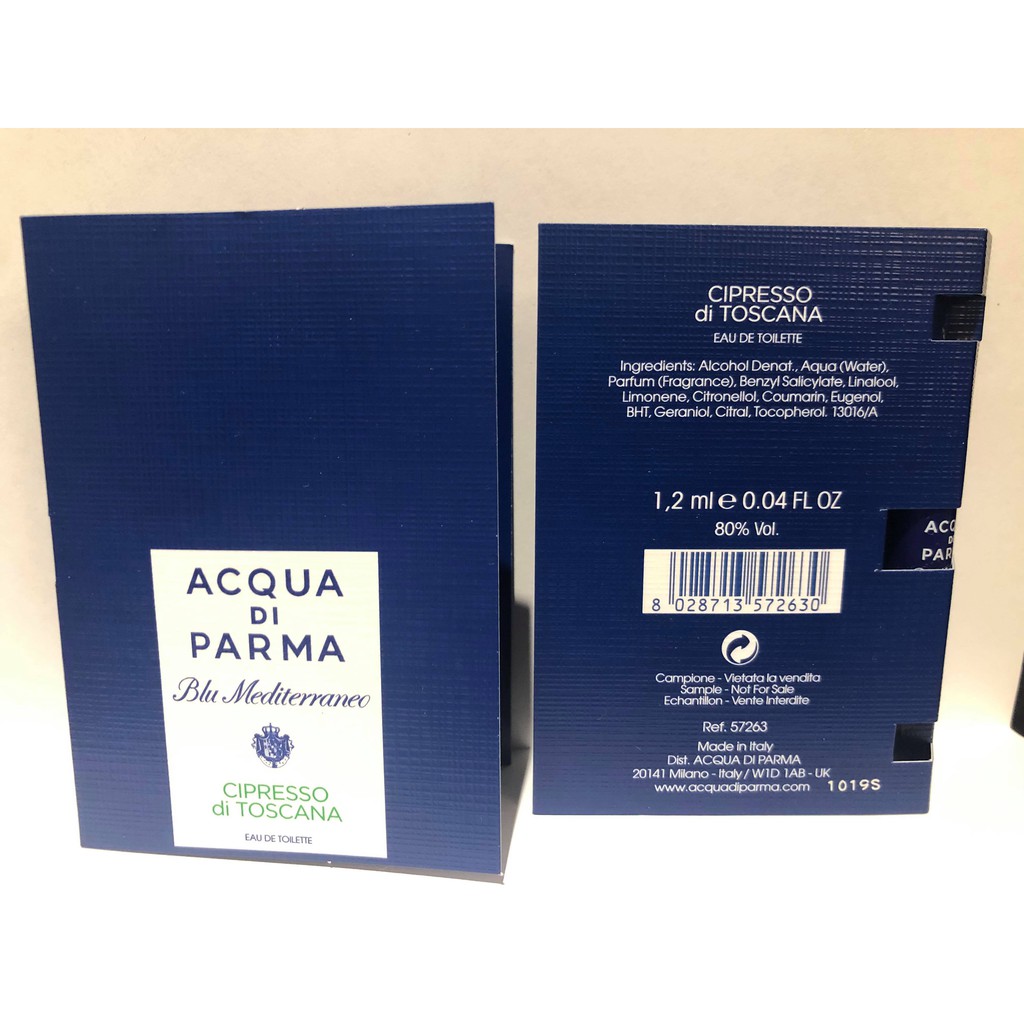 Nước hoa Acqua Di Parma Blu Mediterraneo Cipresso Di Toscana  mẫu thử vial 1.5ml