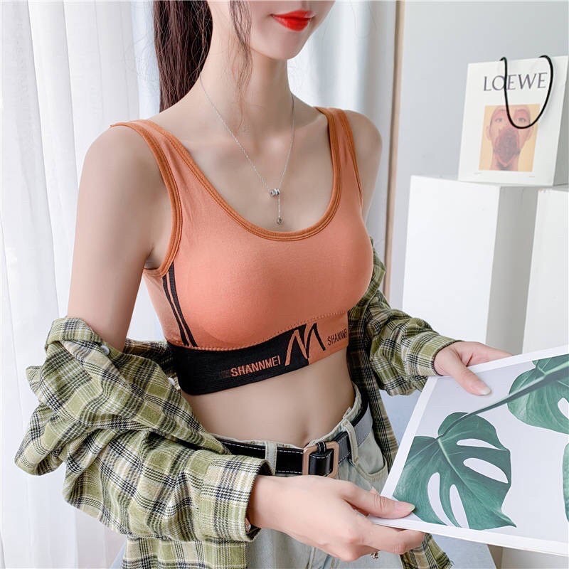 Áo bra croptop tập Gym, thể thao phối sọc cực Tây