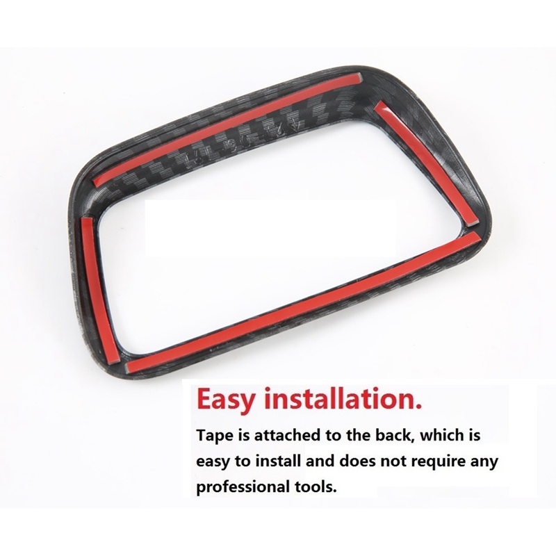 Khung dán công tắc điều chỉnh đèn pha xe hơi Hyundai Tucson 2021 2022 bằng sợi carbon màu đen