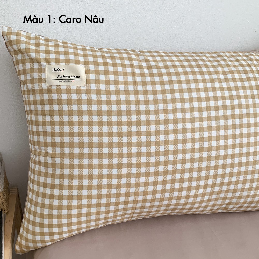 Vỏ gối nằm Cotton TC REE Bedding VN78 kích thước 50x70cm họa tiết caro Hàn Quốc | BigBuy360 - bigbuy360.vn